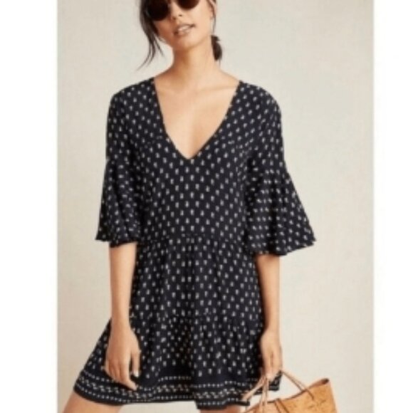 Faithfull the Brand X Anthropologie FRESA Blue Terrace Floral BNWT 🆕⌚📦🏃💨🚚 - Picture 2 of 16